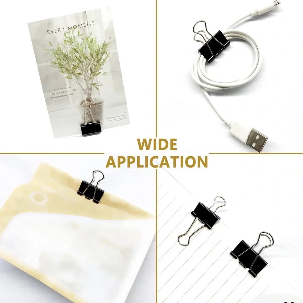 Extra Large Binder Clips (36 Pack) 2 Inch, Big Paper Clamps for Office Supplies